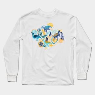 Gouache Parasaurolophuses Long Sleeve T-Shirt